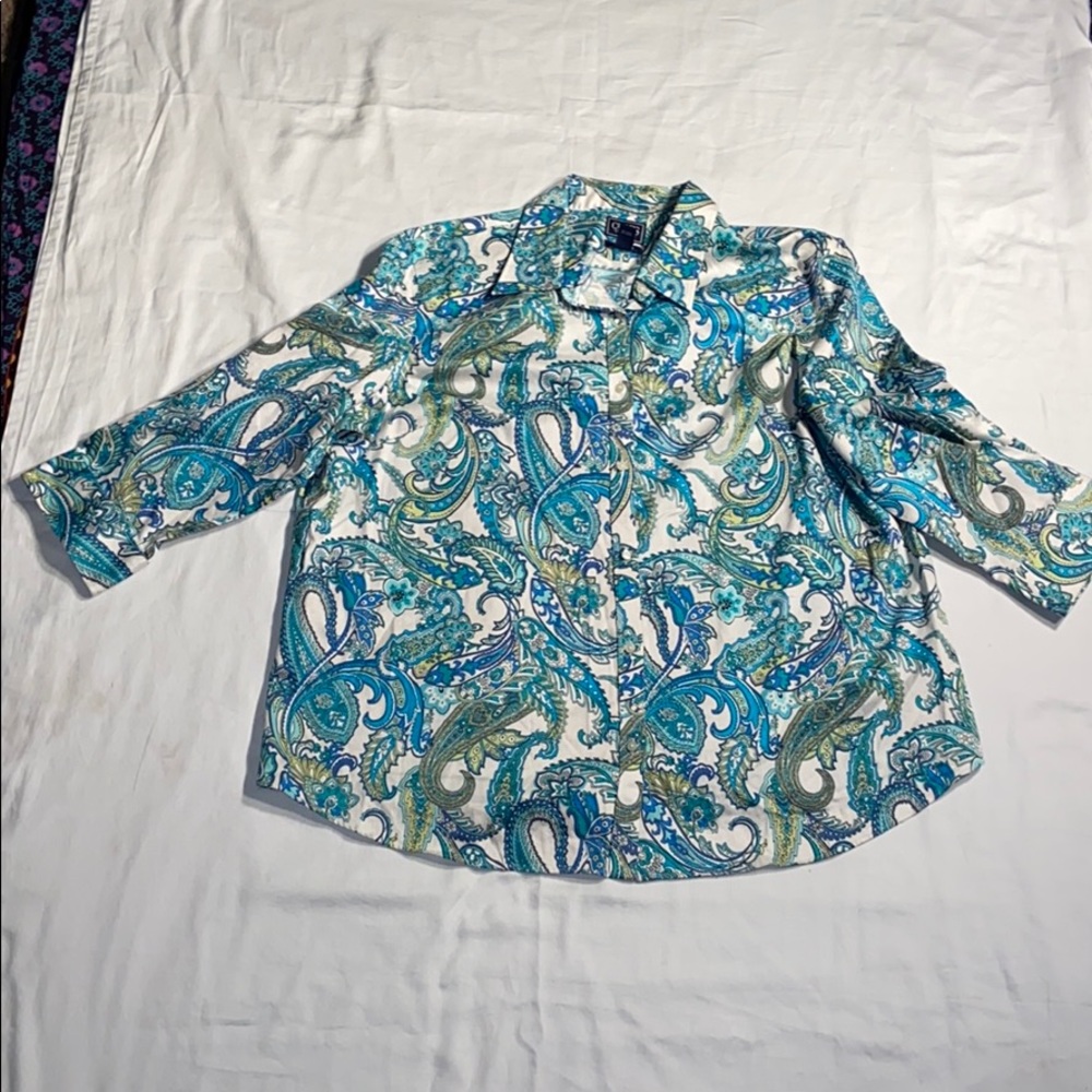 Paisley long sleeve ladies button down dress shirt